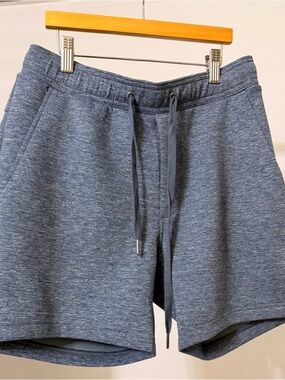 American Eagle Outfitters Heathered Blue Drawstring Athletic Shorts